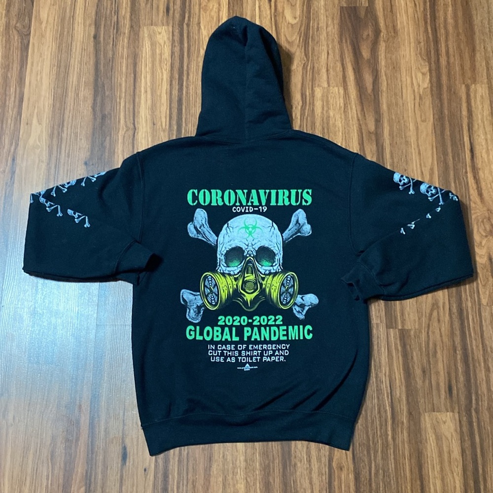 Global Pandemic Sweatshirt Hoodie St Augustine Florida Black Size Small